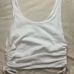 White Hollister Must Have Collection Tank With Ruched Sides